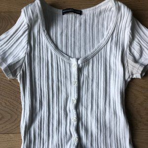 white brandy melville button top
